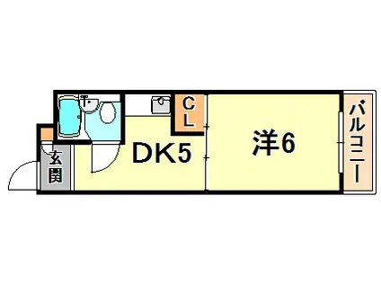 大和テラス(1DK/1階)の間取り写真