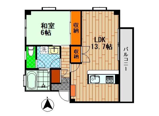ハイム・ケン壱番館(1LDK/2階)の間取り写真