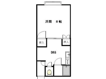 サンハイツ坂口(1DK/1階)の間取り写真