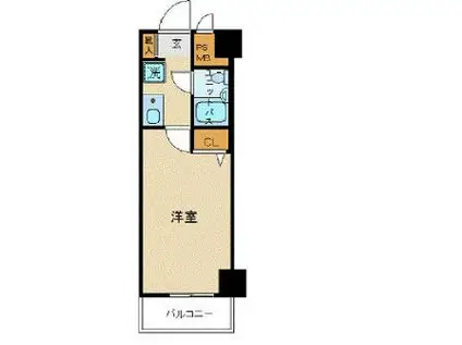 ルイシャトレ恵比寿(1K/4階)の間取り写真