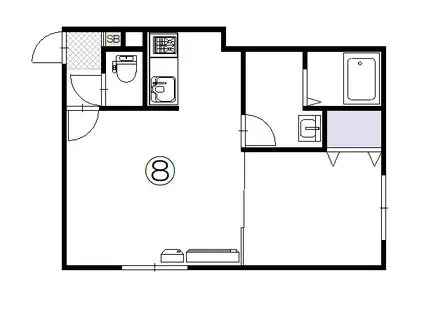 MODE・RANKOSHI(1LDK/1階)の間取り写真