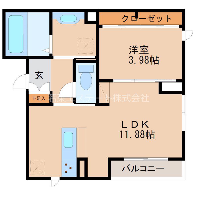 プロムナード新堀(1LDK/2階)の間取り写真