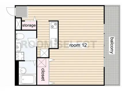 シャンテニエ(1K/2階)の間取り写真