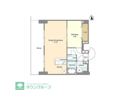 アルファコート西新井(1LDK/7階)の間取り写真