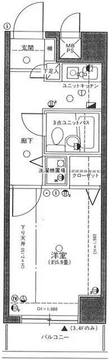 ライオンズマンション大森本町第3 4階階 間取り
