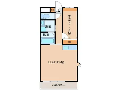 トレステーラ宇佐中央(1LDK/3階)の間取り写真