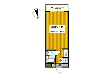 プラザ境町(ワンルーム/1階)の間取り写真