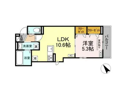 MAISON COCORU(1LDK/2階)の間取り写真
