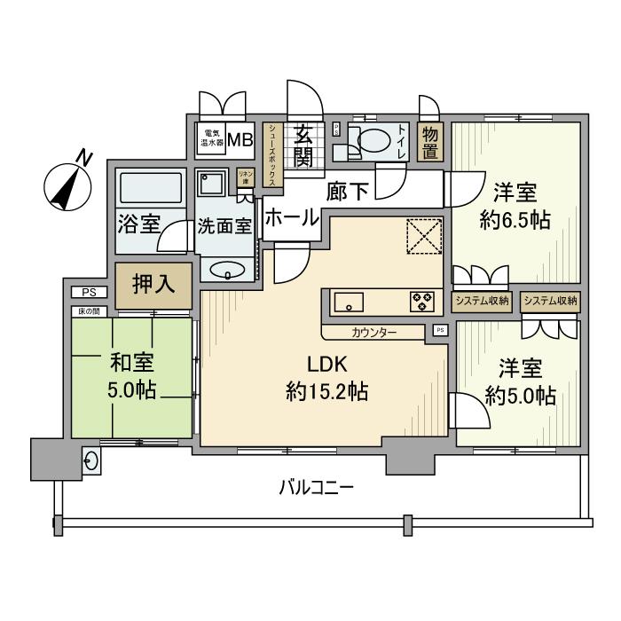 モアグレース森本(3LDK/6階)の間取り写真