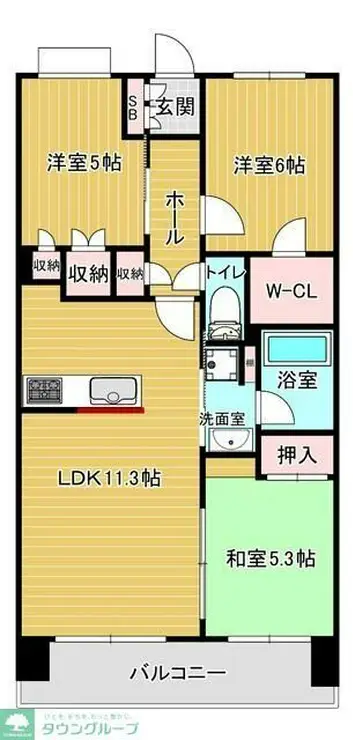アンビシャスシティ越谷 2階階 間取り