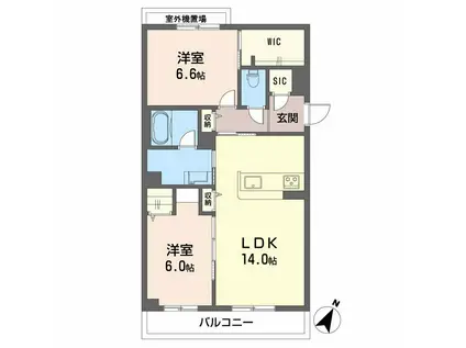 シャーメゾン ブロート(2LDK/3階)の間取り写真