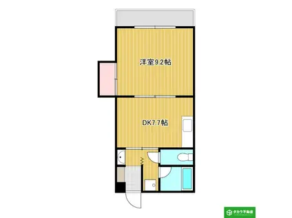 ＪＲ豊肥本線 大分大学前駅 徒歩17分 3階建 築32年(1DK/3階)の間取り写真