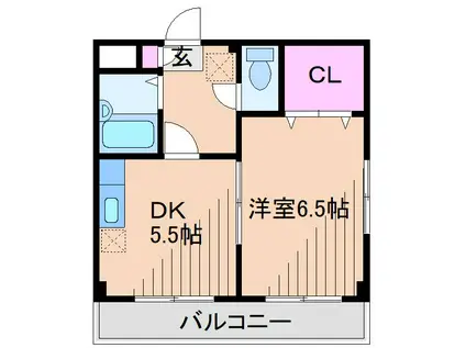 石本興業ビル(1DK/4階)の間取り写真