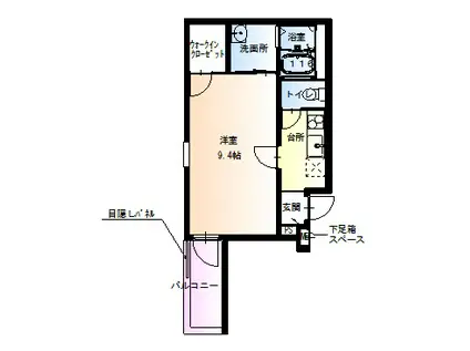 フジパレス堺南長尾V番館(1K/1階)の間取り写真