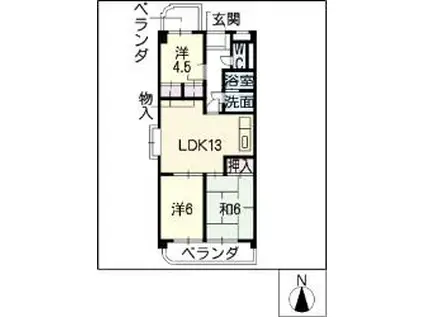 エレガンスマインIII(3LDK/3階)の間取り写真