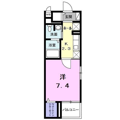 ステーション いこい(1K/2階)の間取り写真