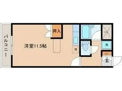 幸町アヴェニュー(1K/3階)の間取り写真