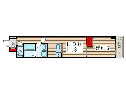 アルヴィータ(1LDK/4階)の間取り写真