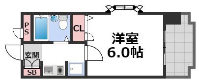 セレッソコート大阪城前(1K/11階)の間取り写真