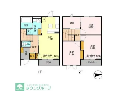 エスペランサII(3LDK/1階)の間取り写真