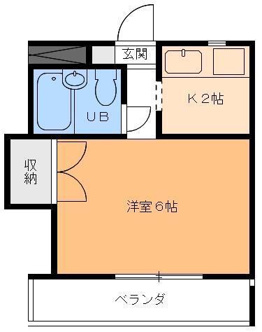 GRACE HATADERA(1K/2階)の間取り写真
