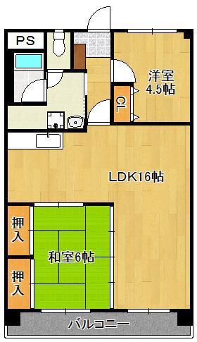 マンションはたなか(2LDK/2階)の間取り写真