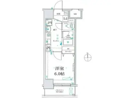スパシエルクス大宮(1K/7階)の間取り写真