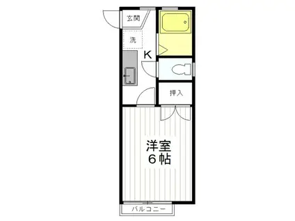パークハイツ清水沼(1K/2階)の間取り写真