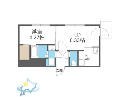 S-RESIDENCE医大南ALTIER(1LDK/3階)の間取り写真
