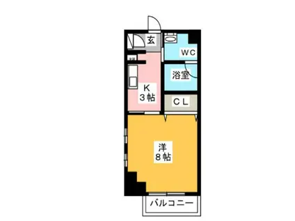 リヴェール麻布十番(1K/5階)の間取り写真