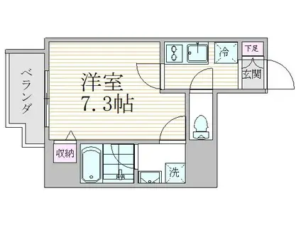 エスジーコート元浅草(1K/5階)の間取り写真