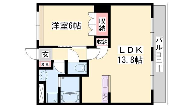 ルミナスコート(1LDK/1階)の間取り写真