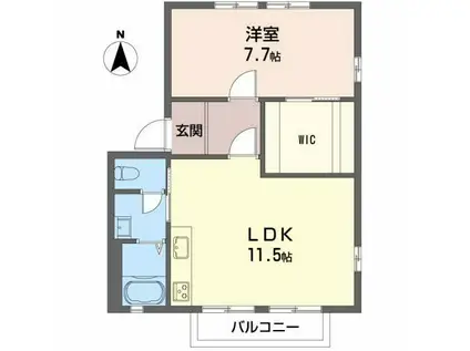 名鉄名古屋本線 岐南駅 徒歩15分 2階建 築32年(1LDK/2階)の間取り写真