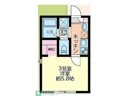 トーラスポート(1K/2階)の間取り写真