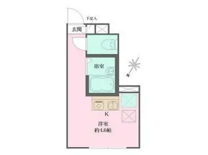 ソルナクレイシア方南町(ワンルーム/1階)の間取り写真