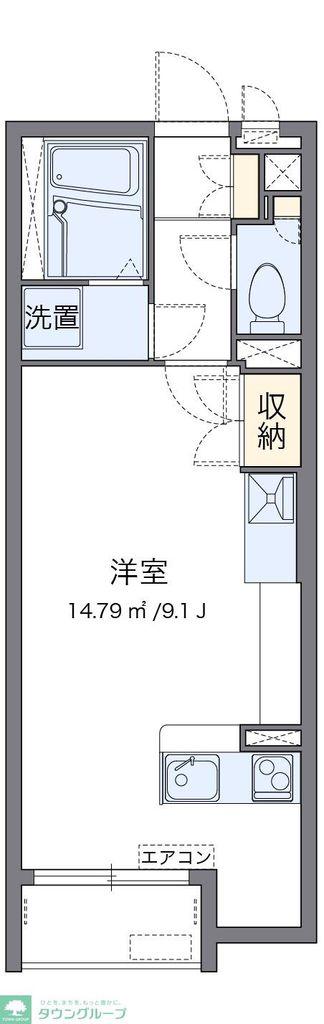 ミランダ古泉(ワンルーム/2階)の間取り写真