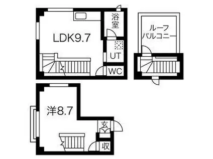 GRANDE NERO(1LDK/4階)の間取り写真