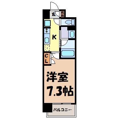 レーベスト平安(1K/5階)の間取り写真