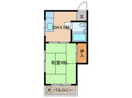 MKハイツ(1DK/2階)の間取り写真