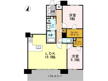 ロイヤルパークスERささしま サウス(2LDK/17階)の間取り写真