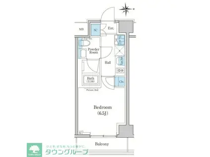 スタイリオ新丸子ノース(1K/2階)の間取り写真