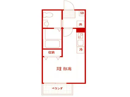 マムートハウスヒヨシ(ワンルーム/3階)の間取り写真
