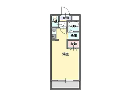 シルクハイム(1K/1階)の間取り写真