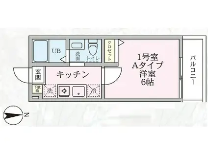 ジョイヒロック(1K/2階)の間取り写真