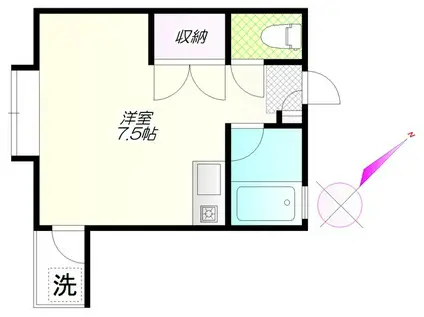 サンパルムアカギ(ワンルーム/2階)の間取り写真