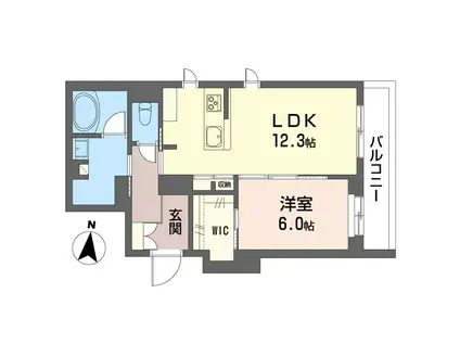 サンフェルト(1LDK/1階)の間取り写真