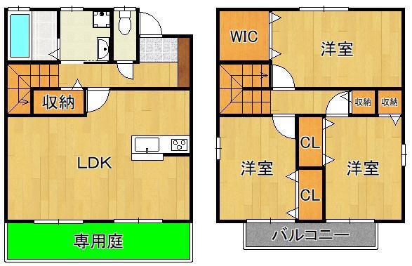 ケイズ スクエア C棟(3LDK/1階)の間取り写真