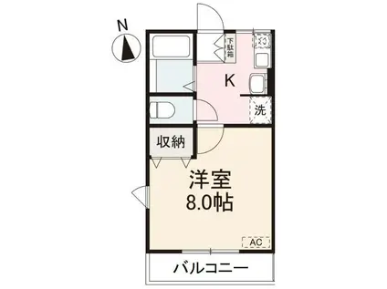 グレイスヒルズⅠ番館・Ⅱ番館(1K/2階)の間取り写真