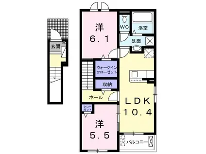 アドバンスII(2LDK/2階)の間取り写真