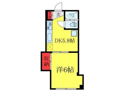 コーポウイング(1LDK/2階)の間取り写真